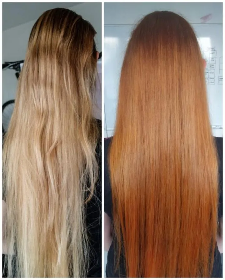 Jasny rudy kolor włosów