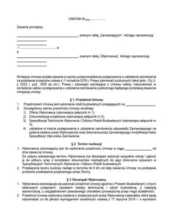 Umowa z wykonawcą przy budowie domu